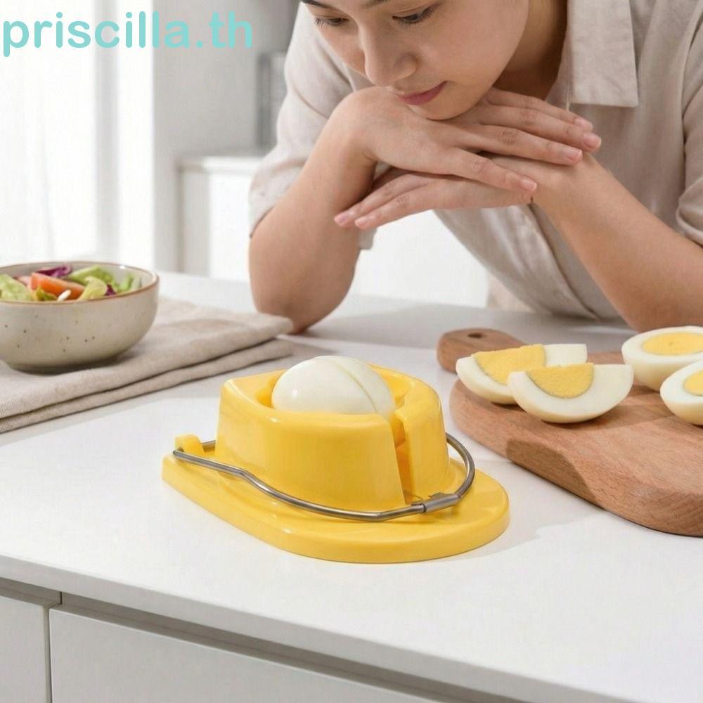PRISCILLA เครื่องตัดไข่ต้ม, เครื่องตัดไข่ป้องกันสนิมที่มีประสิทธิภาพ, แบบพกพามือถือสองเครื่องตัดประหยัดแรงงาน Songhua ไข่ Divider Party Platters
