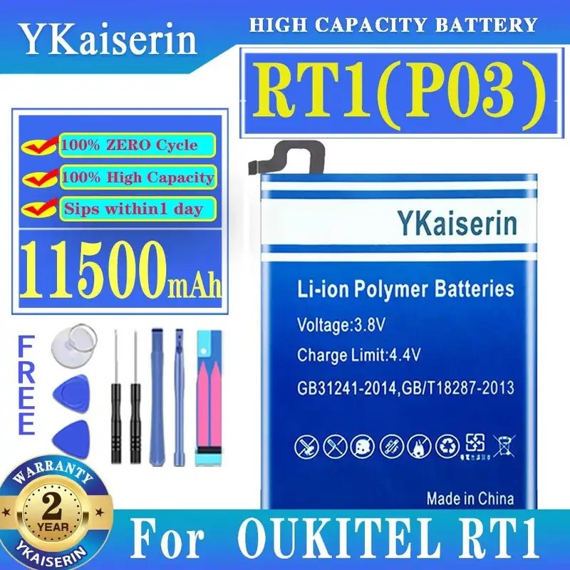 แบตเตอรี่แล็ปท็อปทดแทนที่เชื่อถือได้ 11500Mah สําหรับ Oukitel RT1 P03
