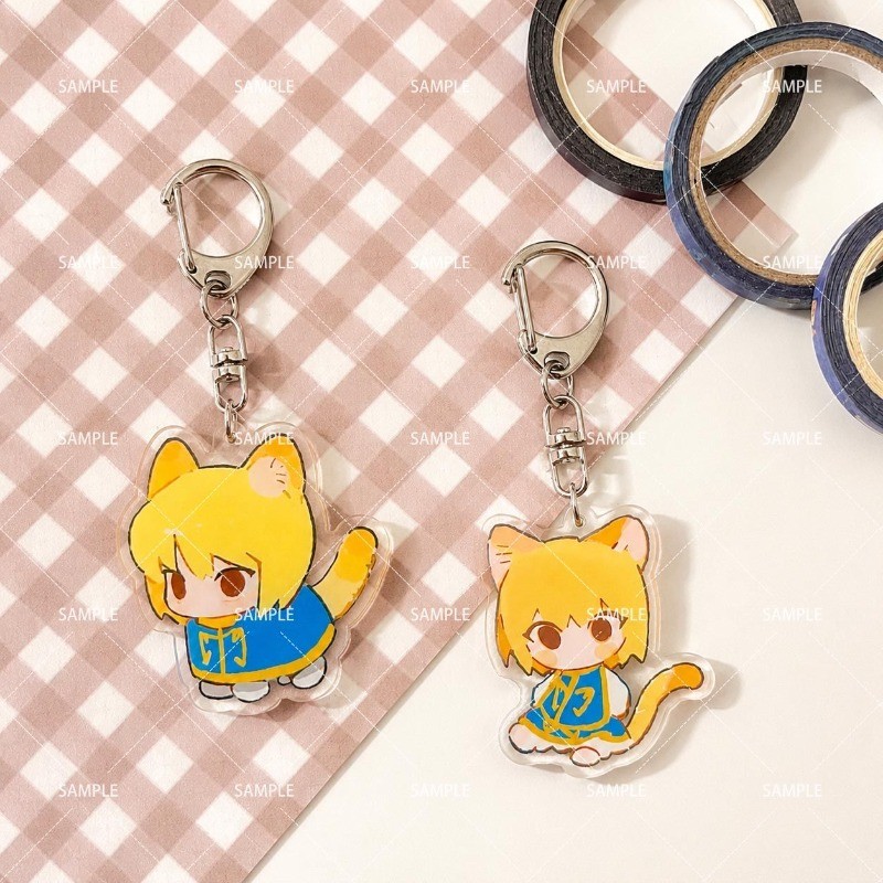 HUNTERHUNTER อะนิเมะพวงกุญแจ Kurapika Cat Ver อะคริลิค Key Chain Man น่ารัก Key แหวนผู้หญิงกระเป๋าจี