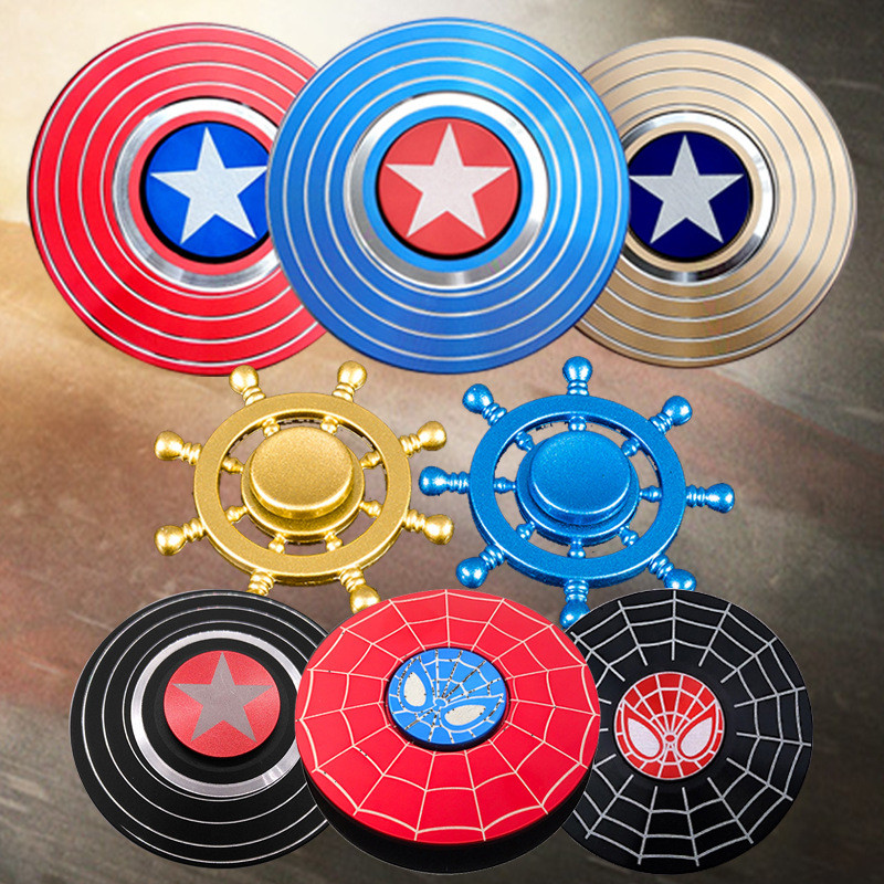 Spinner Toy Spinner ปลายนิ้ว Decompression อลูมิเนียมผู้ผลิต Spinner Spinner Shield กัปตันอเมริกา
