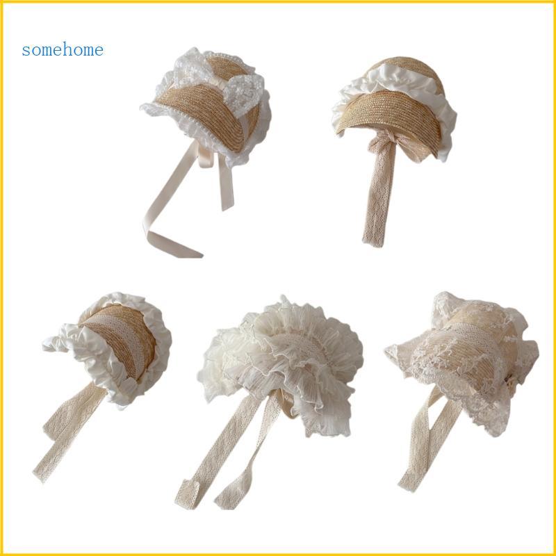 SOME Girl Princess Hat French Bonnet Straw Cap 3-7Y Little Girl Photography Headdress