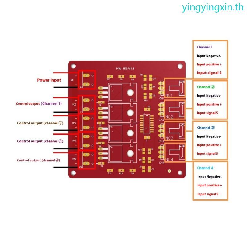 YIN Four Channel 4 Route MOSFET ปุ่ม IRF540 MOSFET Switching Module มอเตอร์หรี่ไฟ