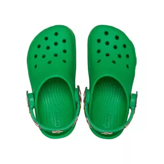 CROCS รองเท้าลำลองเด็ก CLASSIC HOLIDAY ICONS LIGHTS CLOG - GRASS GREEN