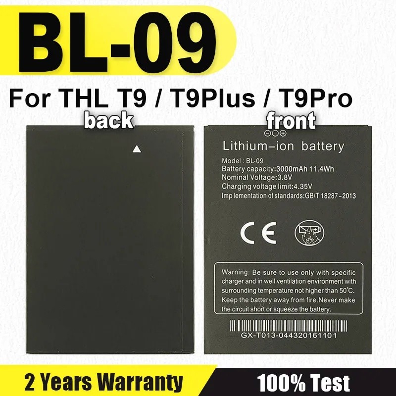 3.8V 3000mAh BL-09 สําหรับ THL T9, T9Plus, T9Pro โทรศัพท์แบตเตอรี่ชาร์จ