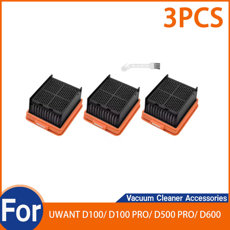 สําหรับ UWANT D100 / D100 PRO / D500 PRO / D600 เครื่องดูดฝุ่นหุ่นยนต์อะไหล่ (ตัวกรอง 3 ชิ้น)