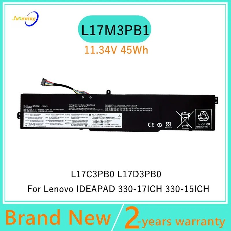 L17M3PB1 แบตเตอรี่แล็ปท็อปสําหรับ Lenovo IDEAPAD 330-17ICH 330-15ICH L17C3PB0 L17D3PB0 928QA221H 5B1