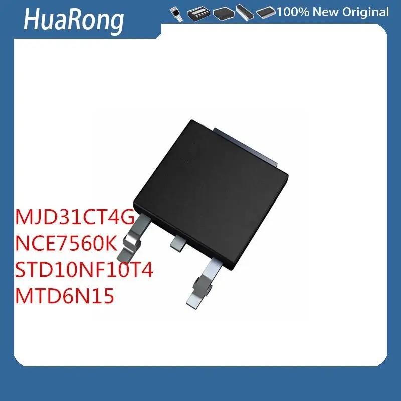 50 ชิ้น/ล็อต MJD31CT4G MJD31CG J31CG MJD31 NCE7560K STD10NF10T4 SILKSCREEN D10NF10 T6N15G MTD6N15 T6