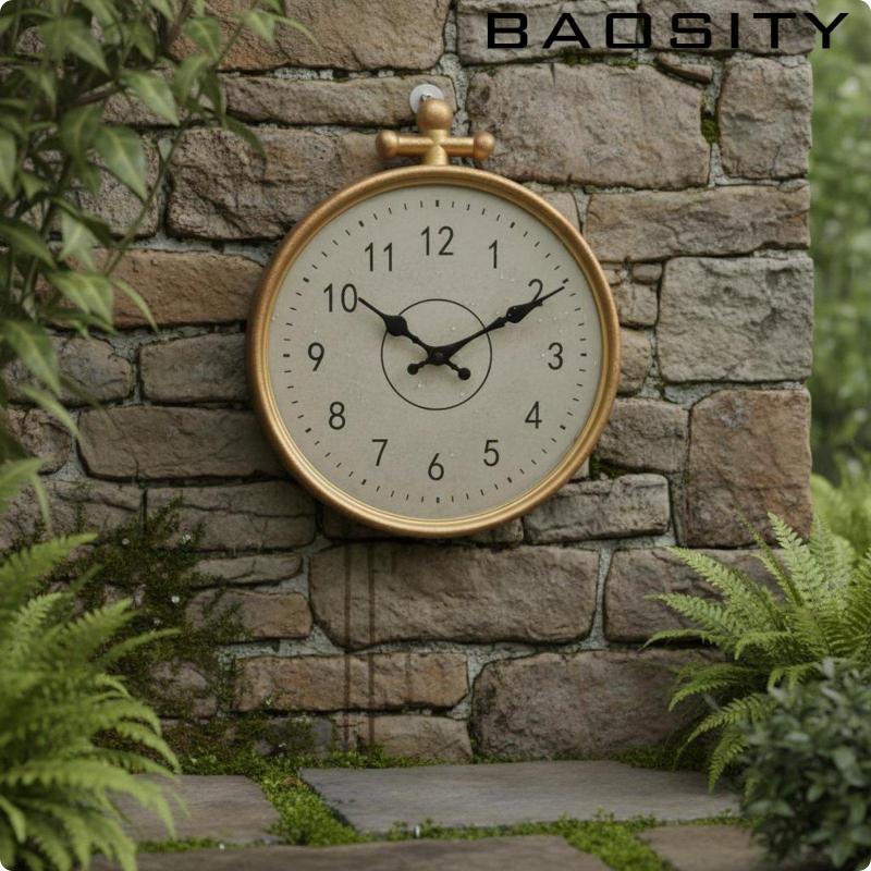 [Baosity] กันน้ํา Wall Timepiece กันน้ํากลางแจ้ง Timepiece ตกแต่งบ้าน IP44 ตกแต่งบ้านอ่านง่ายสําหรับ