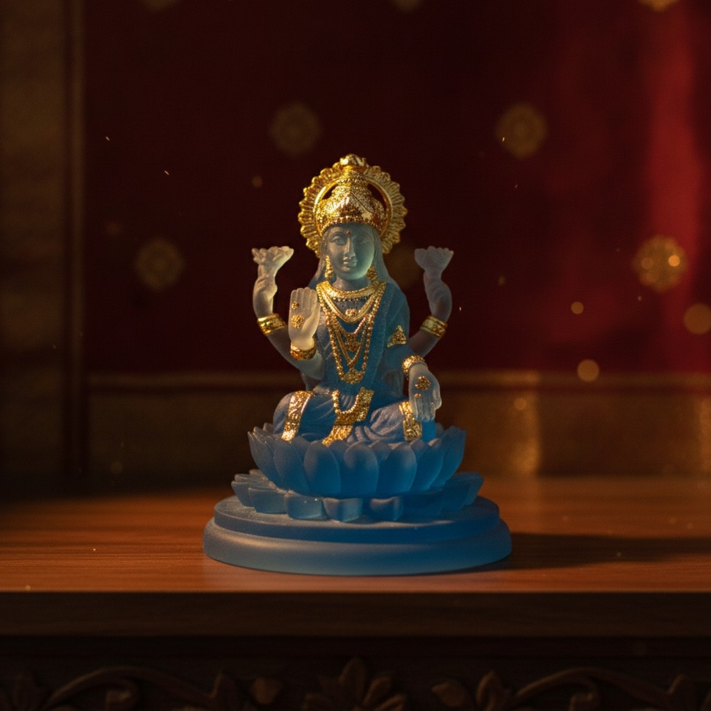Deity ตุ๊กตา Lotus Pestal Spiritual Resin Deity ตุ๊กตา Deity ประติมากรรมโปร่งแสงสําหรับนักสะสมแท่นบู