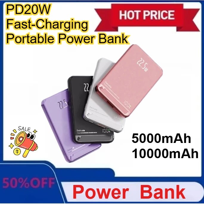 ใหม่ 5000mAh/10000mAh อลูมิเนียมคุณภาพสูง Power Banks แบตเตอรี่สํารอง Macsafe Powerbank เครื่องชาร์จ