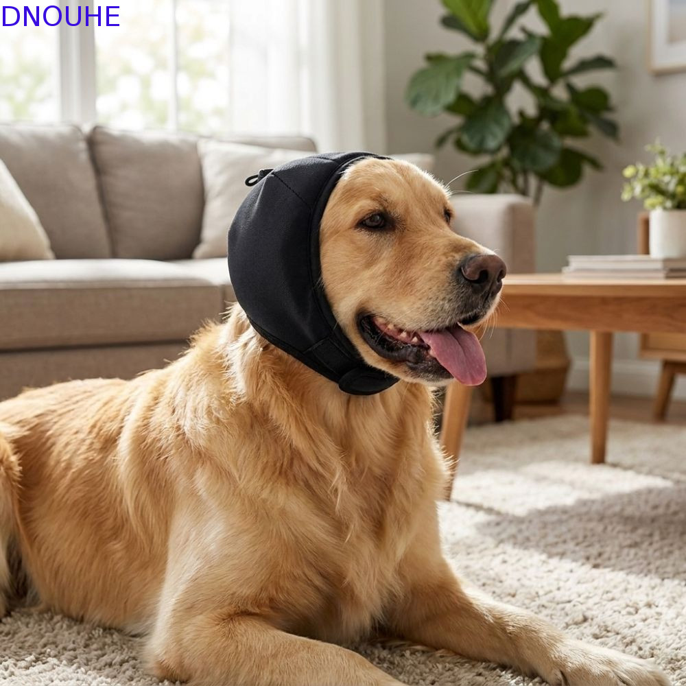 DNOUHE สุนัข Calming Earmuffs, Anti-scare ปรับสุนัข Soothing หมวก, สัตว์เลี้ยงคอ Gaiter นุ่มยืดหยุ่น