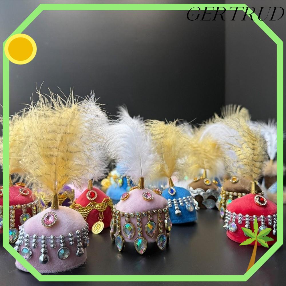GRTRUD Mini Pointed หมวก, Mini Rhinestone Thnic ตกแต่งหมวก,สําหรับเส้นรอบวงศีรษะ 5-7 ซม.ชี้ตุ๊กตาอุป