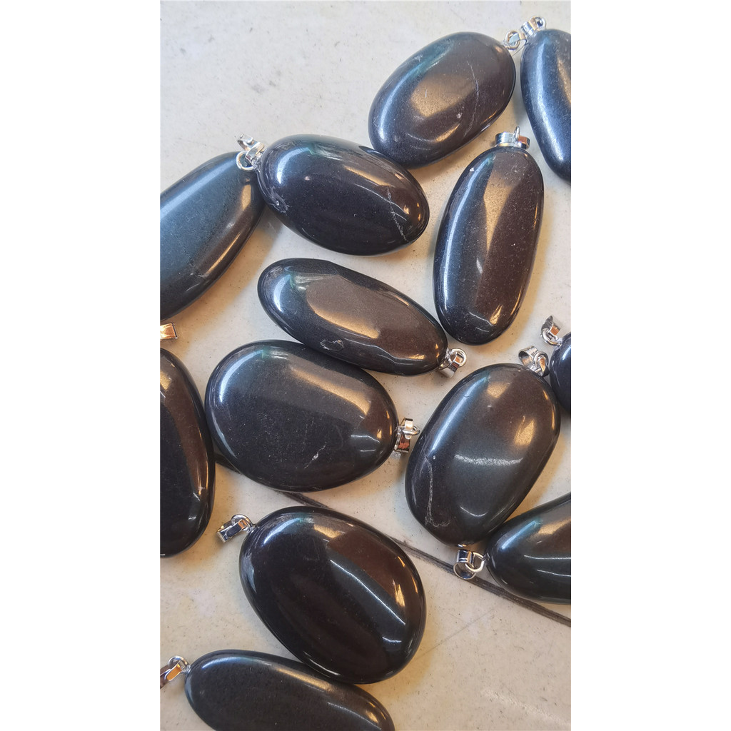 Bianstone จี้ Conformal Volcanic Energy Stone จี้สร้อยคอ Semi-precious Stone