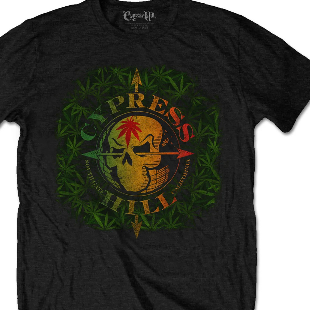 American Raping Cypress Hill Short Sleeve Band Nanmen Leaf Print Brand New Summer Casual T-Shirt