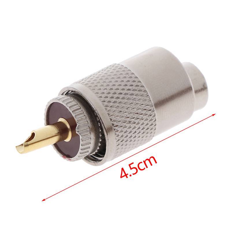 Piqging 1PCS UHF PL259 ชายปลั๊กตรง Solder Connector อะแดปเตอร์สําหรับ RG8U RG58-3 TH