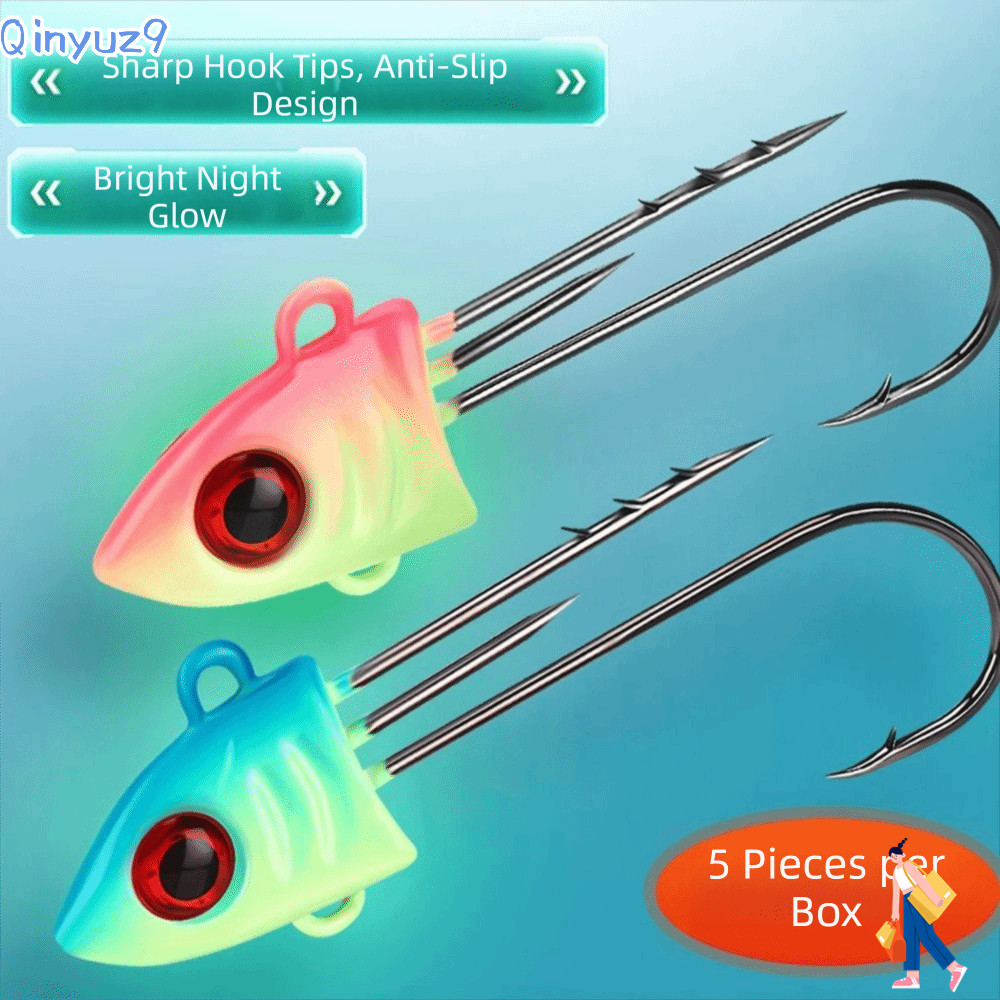 QINYUZ9 5pcs ตะขอตกปลา, 5 ชิ้นชุดน้ําหนัก 5g 7g 10g 13g 16g Light Lure Hooks,ทนทานเหล็กคาร์บอนสูงSha
