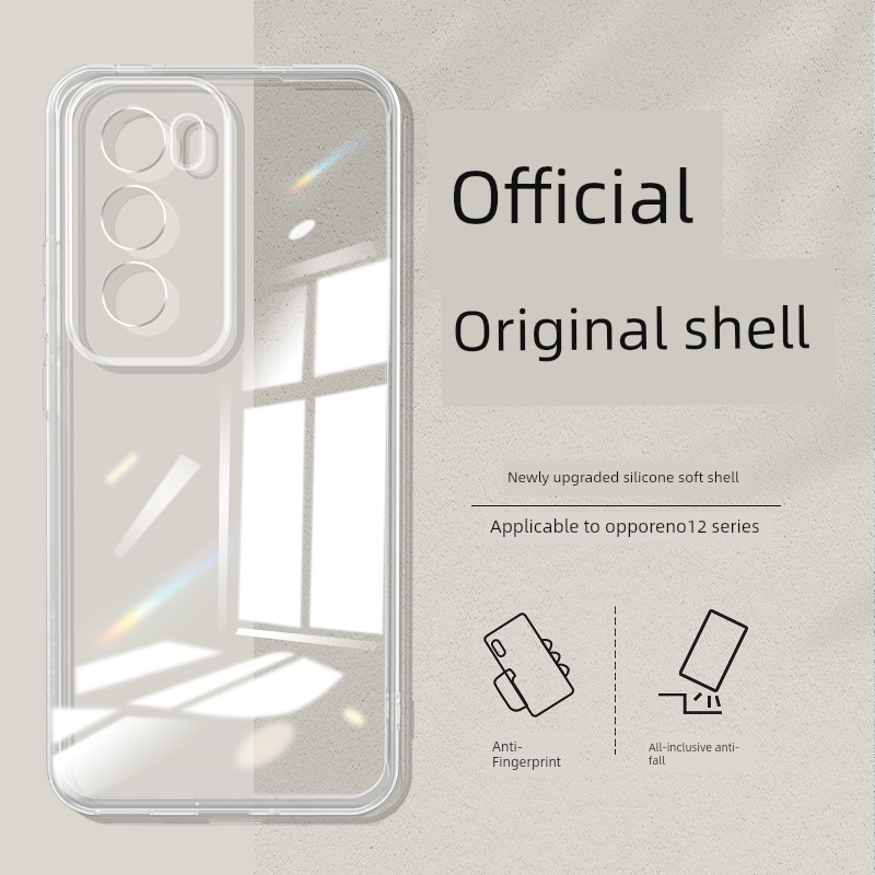 เหมาะสําหรับ oppoReno12 เคสโทรศัพท์ Reno12Pro โปร่งใสบางเฉียบ oppo5G ซิลิโคน Rone กรณี PJV110 รวมทุก
