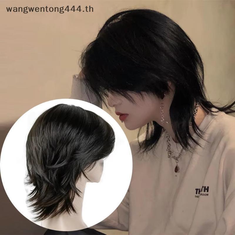 [ TH Fashion ] Mullet Head Wig คอสเพลย์สําหรับผู้ชายผู้หญิงอะนิเมะสังเคราะห์สั้นตรงหางหมาป่าปลอมอุณห