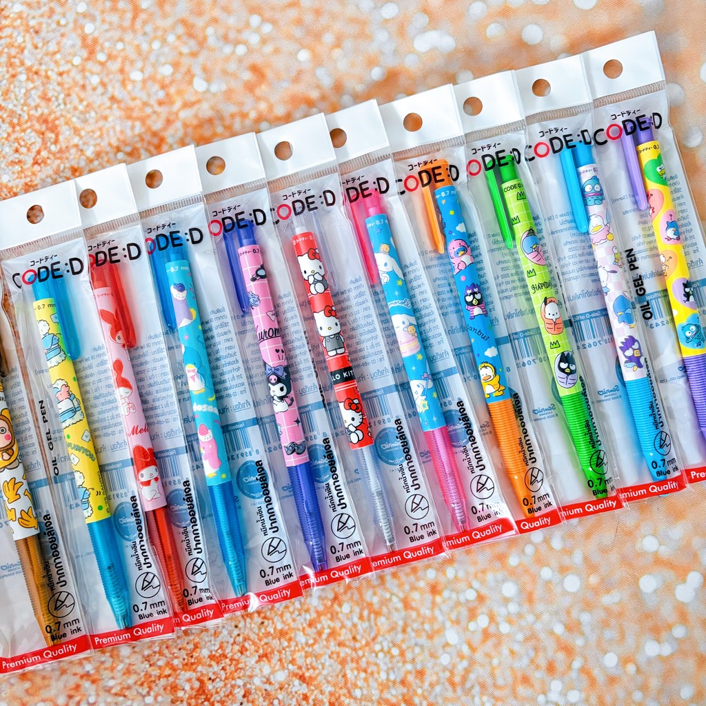 T Thailand Sanrio CODE D 0.7mm Blue ปากกาลูกลื่นผ้าห่ม Bear kt Gel Pen