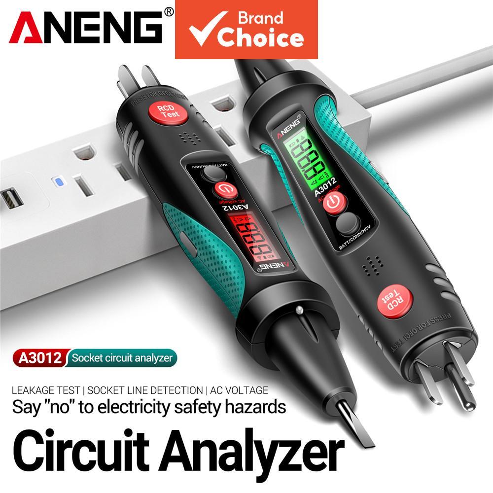 One Piece ANENG A3012 มัลติฟังก์ชั่น NCV ปากกาทดสอบแรงดันไฟฟ้า 12‐300V AC เครื่องตรวจจับซ็อกเก็ตเสียงนาฬิกาปลุกไฟฉายบ้านเครื่องทดสอบไฟฟ้า