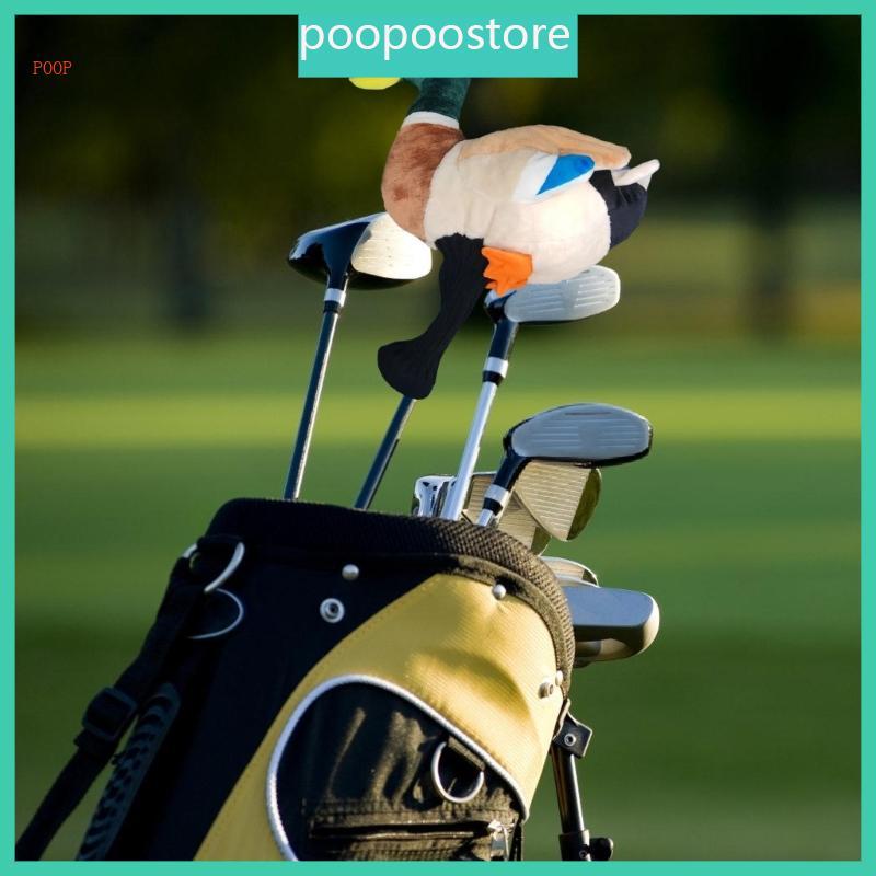 POOP Plush Golf Head Cover สําหรับจัดระเบียบ Club Bag Storage Slip-On Club Protector Sleeve สําหรับฝ