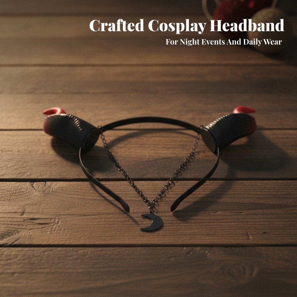 Devil Spike Headband Gothic Headband พร้อม Horns Devil Horns Headpiece ขนาดเดียวเหมาะกับแม่มดส่วนใหญ