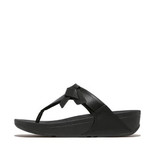 FITFLOP COMM-LULU FOLDED-KNOT LEATHER รองเท้าแตะแบบหูหนีบผู้หญิง รุ่น IA2-001 สี BLACK