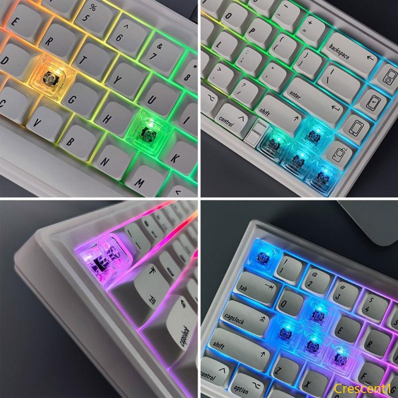 Crescent1 XDA Keycaps คีย์บอร์ดแบบกลไก 1U Keycaps ที่ว่างเปล่าโปร่งใสคริสตัล Keycaps