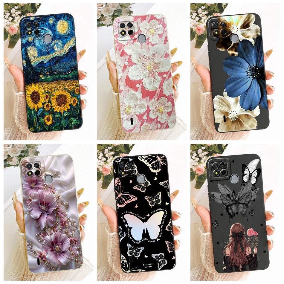 สําหรับ Itel A57 W6004 / itel A57 Pro A611W Elegant ดอกไม้สาวผีเสื้อรูปแบบเคสโทรศัพท์ Itela57 A57Pro