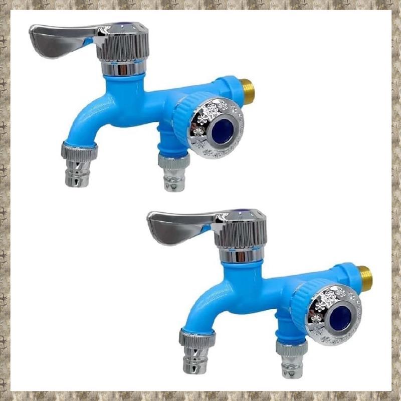 [uhktyltui123.th] 2PCS 2 Way Faucet Faucet Splitter Garden Hose Splitter Water Spirgot Splitter, Out