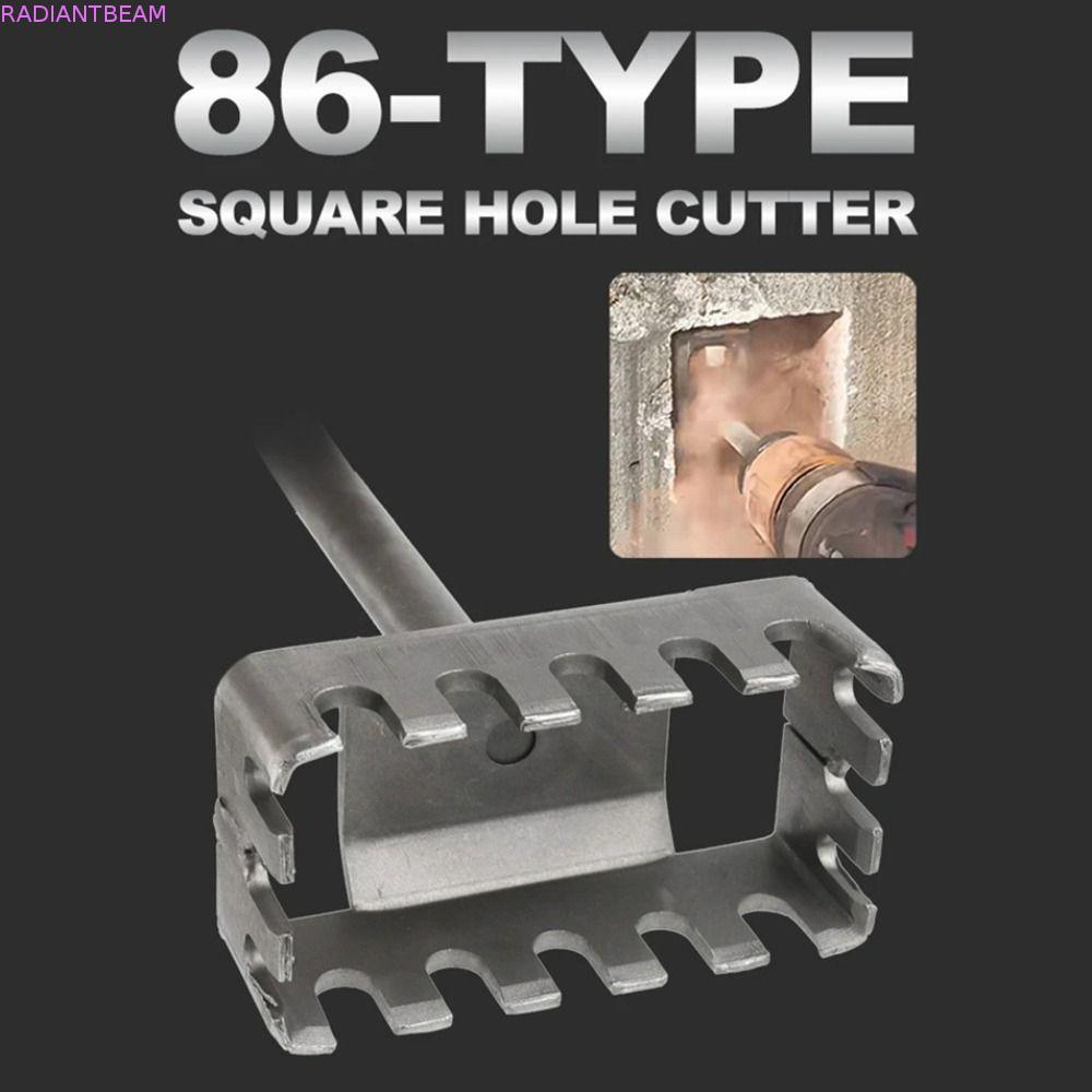 RADIANTBEAM เครื่องตัดรูสี่เหลี่ยม, Punch Slotting Square Socket Punch, Round-handle 2 Pits และ 2 Gr