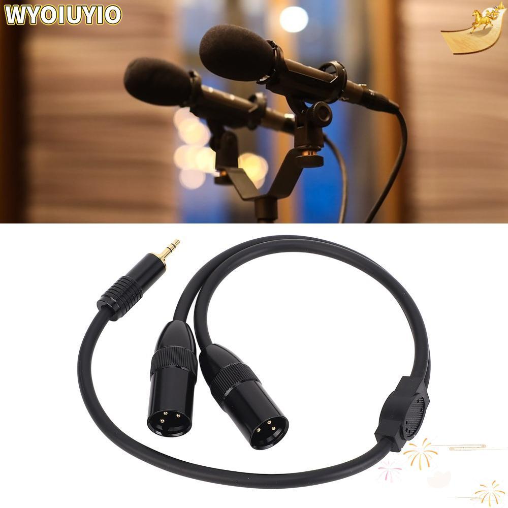WYOIUYIO Dual 3pin XLR ชาย 1/8in TRS, 0.5 M / 1.64ft ยืดหยุ่นสเตอริโอ Y Splitter สาย, ปฏิบัติ Plug a