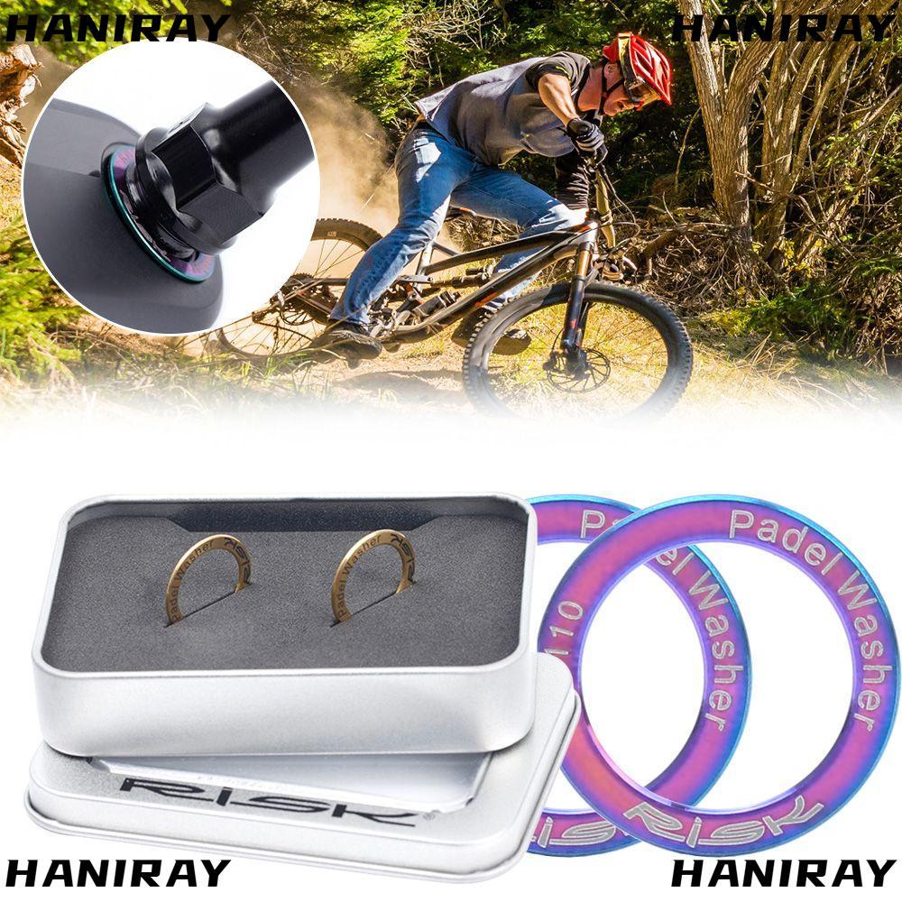 HANIRAY 2 ชิ้น Pedal Spacer กันสนิมไทเทเนียมอัลลอยด์กันน้ําชิ้นส่วนจักรยานเสือหมอบ