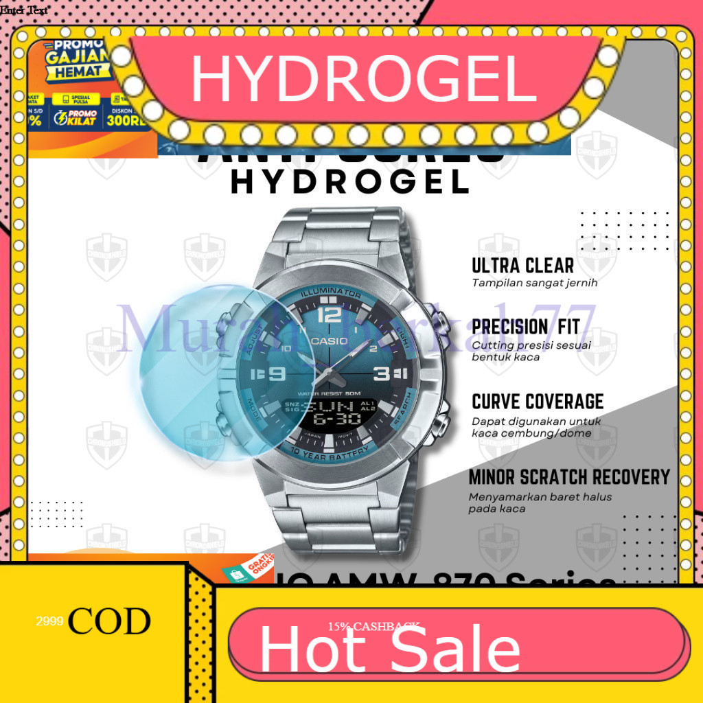 HYDROGEL ไฮโดรเจลป้องกันรอยขีดข่วนสําหรับ Casio AMW870 AMW 870 AMW-870