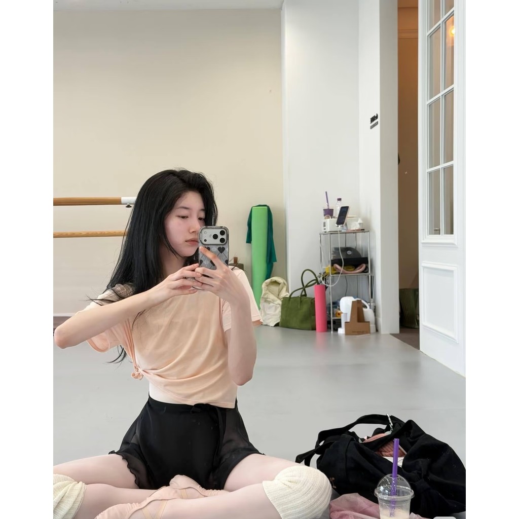 พร้อมส่ง Korea ballessimo Ballet Dance Bae Suzy เสื้อยืดสไตล์เดียวกันด้านบน