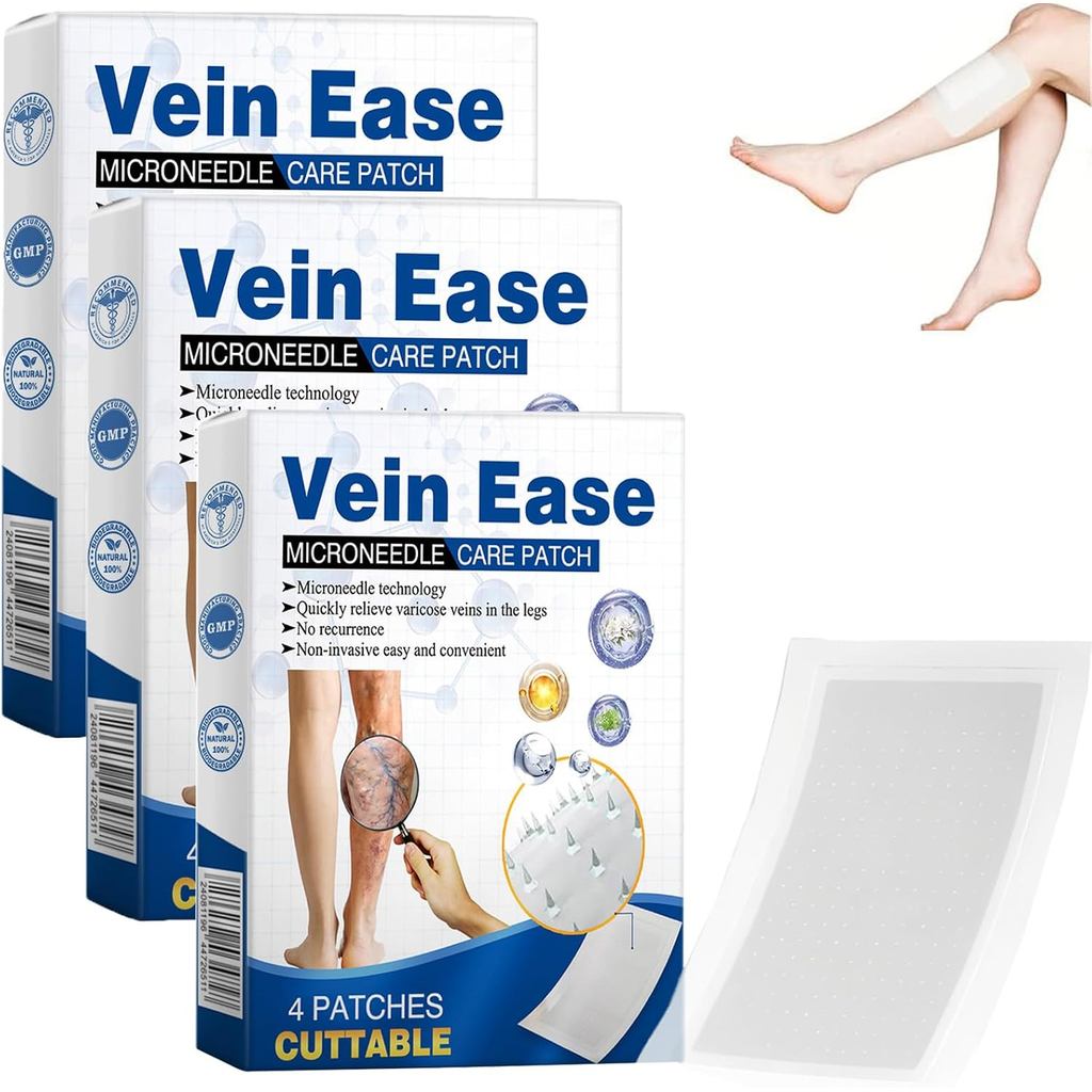 VeinEaseCarePatch,AdvancedVicoseVeinsTreatmentforLegs,Ingredients,forAllTypes(3Box)