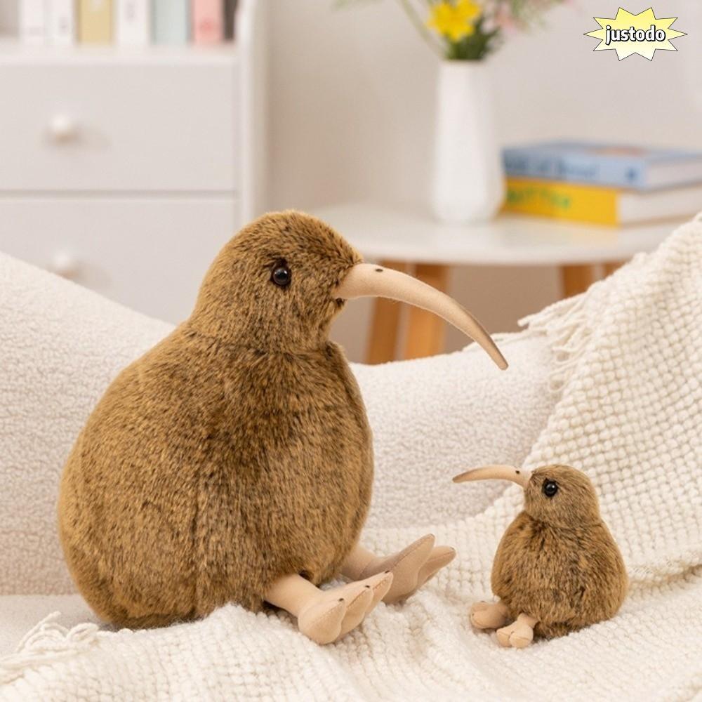JUSTO Kiwi Bird Plush ของเล่น,ตุ๊กตาสั้นนุ่มยัดไส้ Kiwi Bird Plushie, PP ผ้าฝ้ายบรรจุ Fluffy Texture