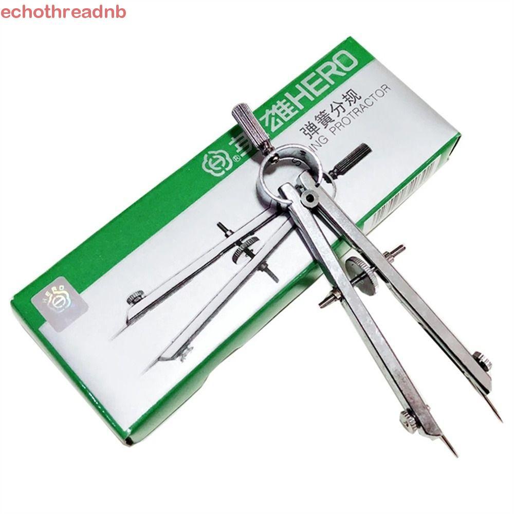 PIVOT ฤดูใบไม้ผลิเข็มทิศเครื่องเขียนเงินโบว์ Divider พร้อมตัวล็อคโลหะเรขาคณิต Scibe Gauge