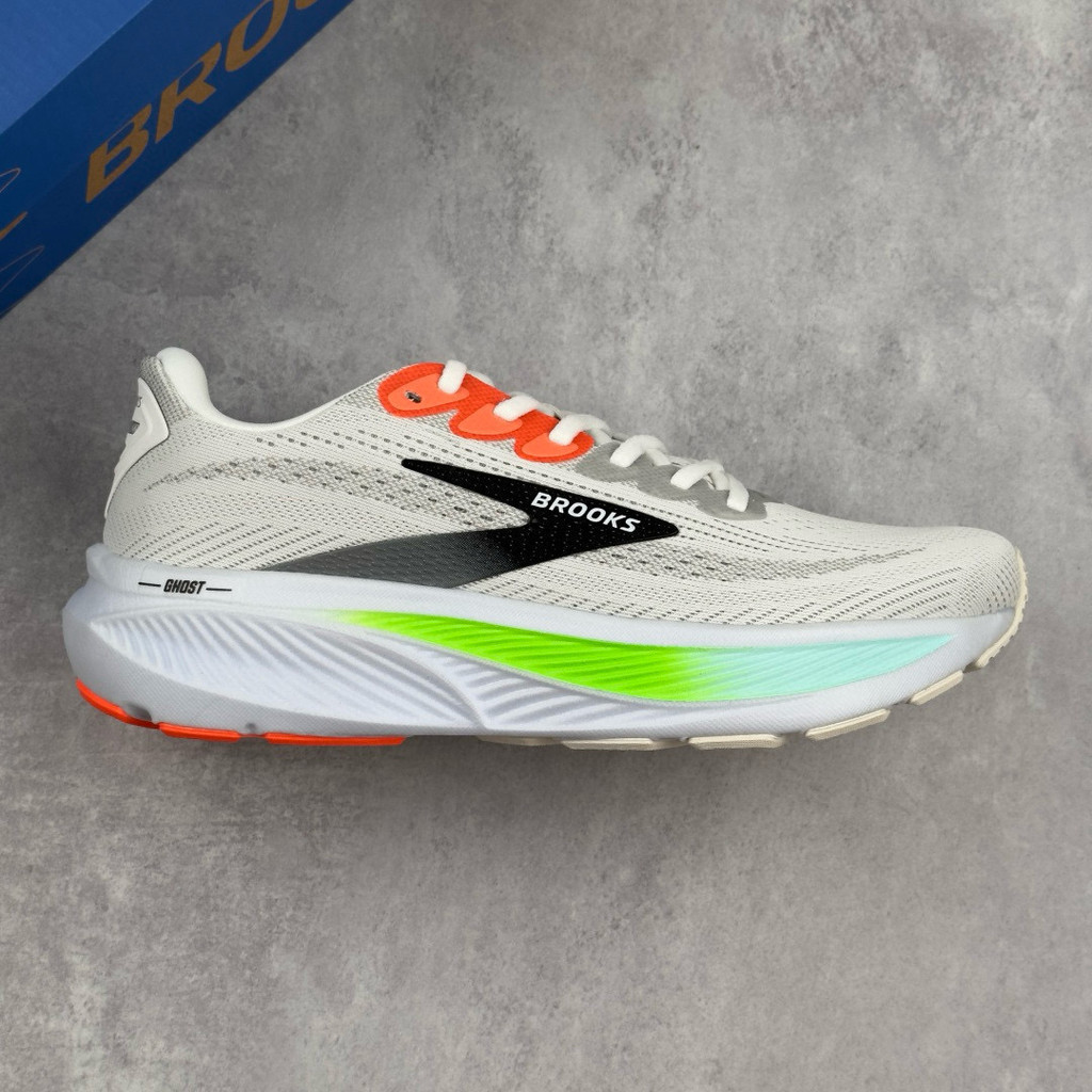 4QPL Brooks Ghost 17 รองเท้าวิ่งรองเท้าผ้าใบกันกระแทก Professional Shock Absorption รุ่นกว้างรองเท้า