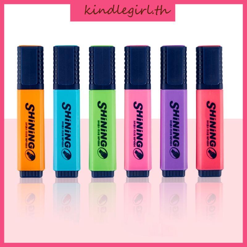 KING Fluorescent Highlighter ปากกา Chiseled Tip สําหรับ Journal Notebook Calendar Planner