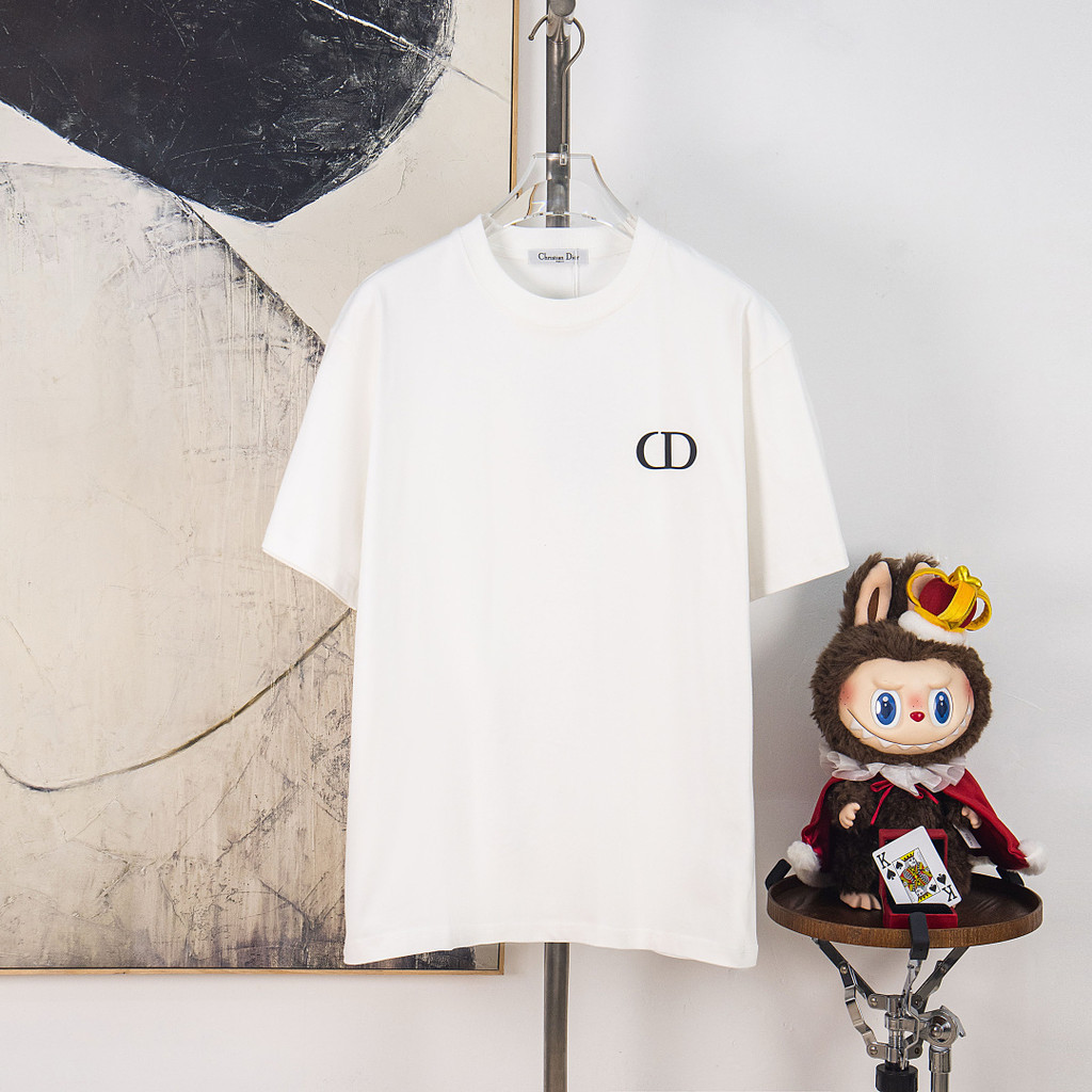 DIOR ผู้ชายผู้หญิง Plus ขนาดแขนสั้นคู่สไตล์ Slim-fit Creative Raglan แขนสบายหลวมฤดูใบไม้ร่วงเสื้อผ้า