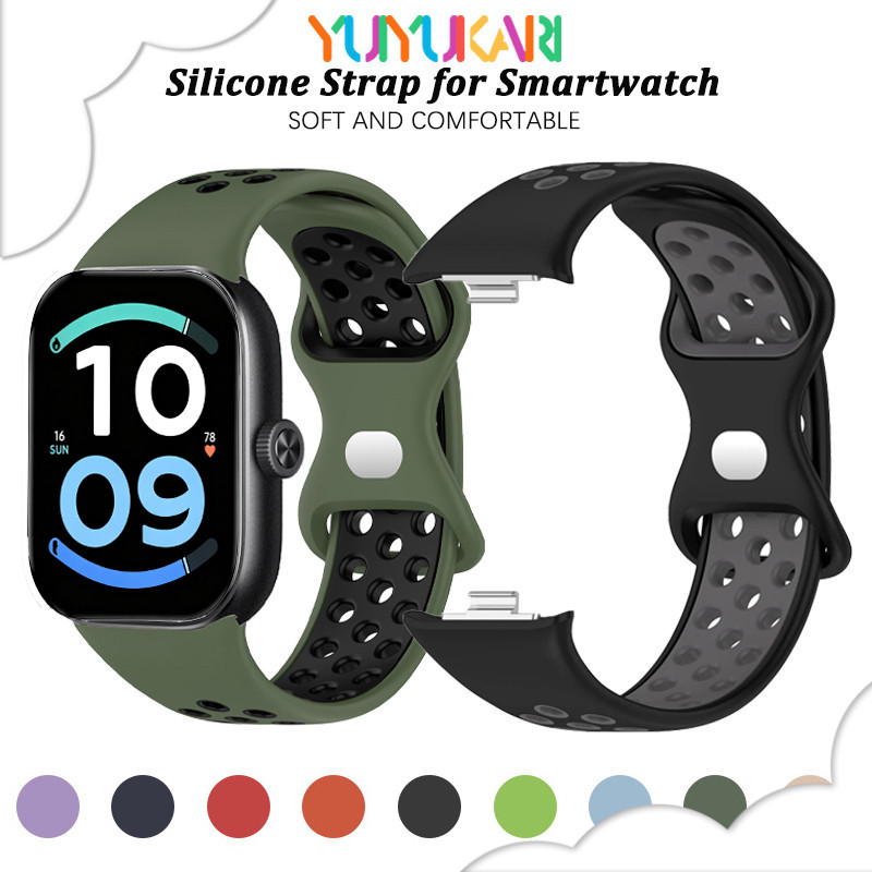 สายซิลิโคนกีฬาสำหรับ for Redmi Watch 6 6 Active/Lite 5 4 อุปกรณ์เสริมสายยางที่ปรับได้สำหรับ for Mi Band 8 Pro/10 9 Pro
