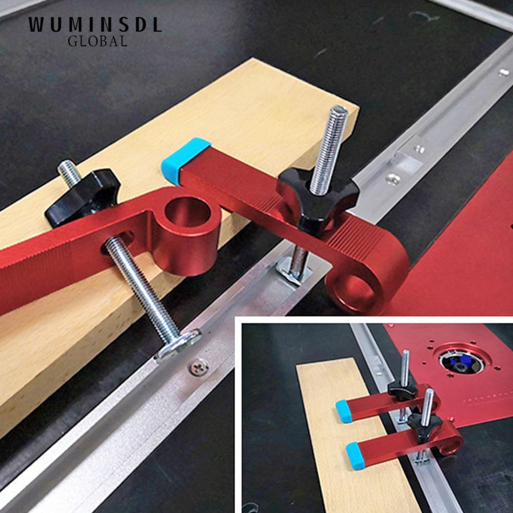WUMINSDL T Track Clamp, อลูมิเนียมอัลลอยด์ปรับ T Track Clamps Kit, อุปกรณ์เสริมสล็อต T สีแดง T Track