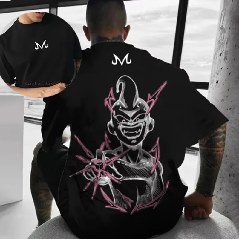 เสื้อยืดลายการ์ตูน Majin Buu คอกลม แขนสั้น ผ้าคอตตอน 100% ใส่ได้ทั้งชายและหญิง (ไซส์ S-5XL)