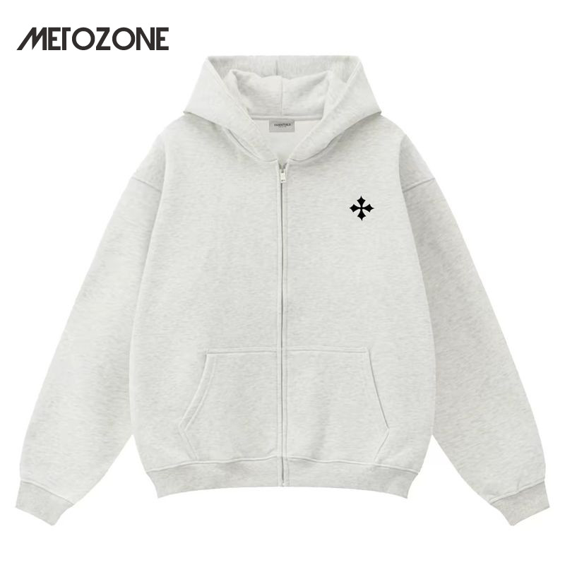MeTozone เสื้อกันหนาวผู้ชาย American Casual Hooded Loose Cardigan Top