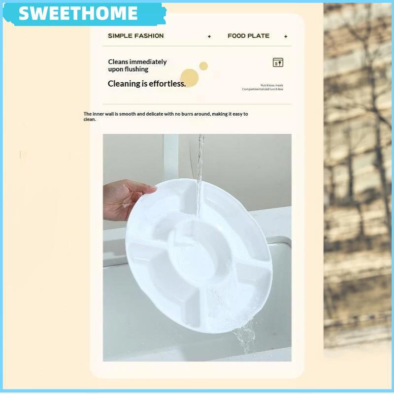 SWEETHOME นํากลับมาใช้ใหม่แบบพกพารอบแบ่งจานอาหารค่ําเป็นมิตรกับสิ่งแวดล้อมถาดเก็บอาหารสําหรับตั้งแคม