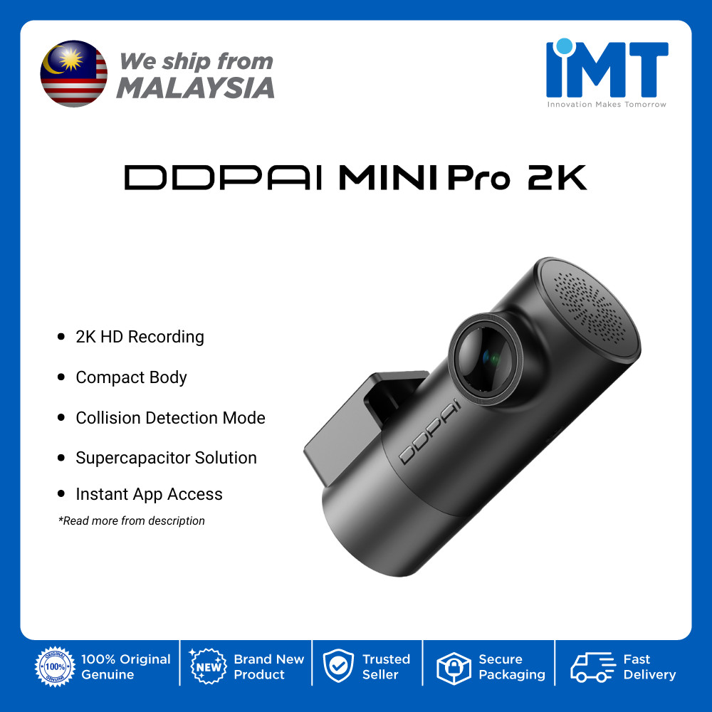 DDPAI Mini Pro 2K Dash Cam 2K QHD ความละเอียด Night Vision Mode App รองรับ