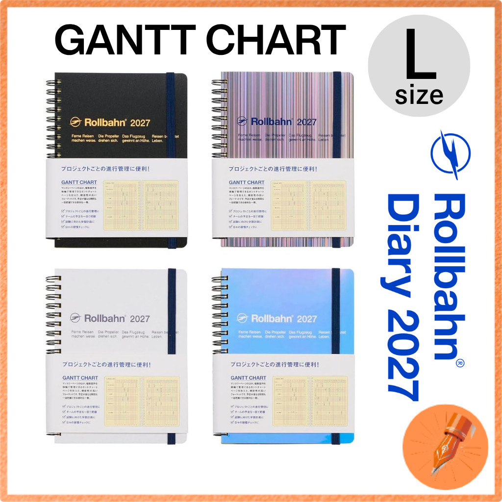 DELFONICS 2027 Rollbahn Diary Metallic Gantt Chart Large Planner Starting October 2026