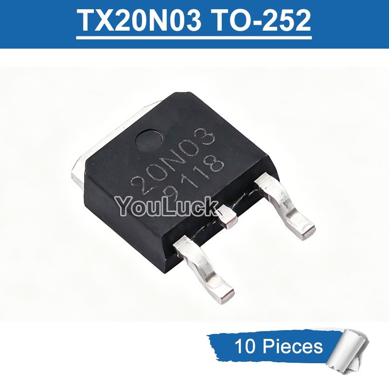 10pcs TX20N03 20N03 TO-252 20A/30V N-Channel MOSFET ทรานซิสเตอร์ใหม่เดิม