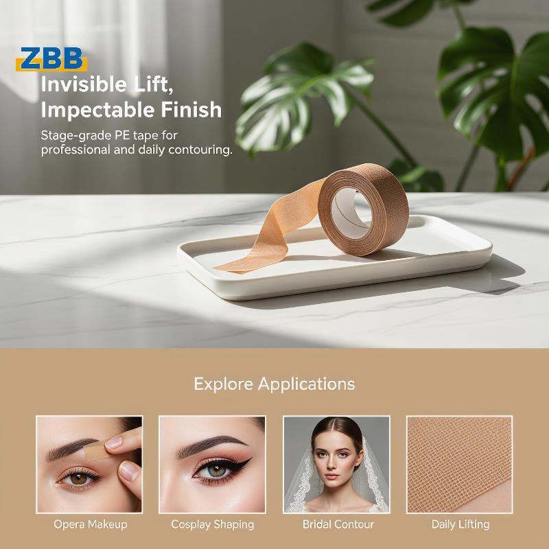 ZBB> 5 ม้วนเทปใบหน้า Breathable Professional คอสเพลย์แต่งหน้าเทปโปร่งใสริ้วรอย Double Eyelid เทปแต่ง